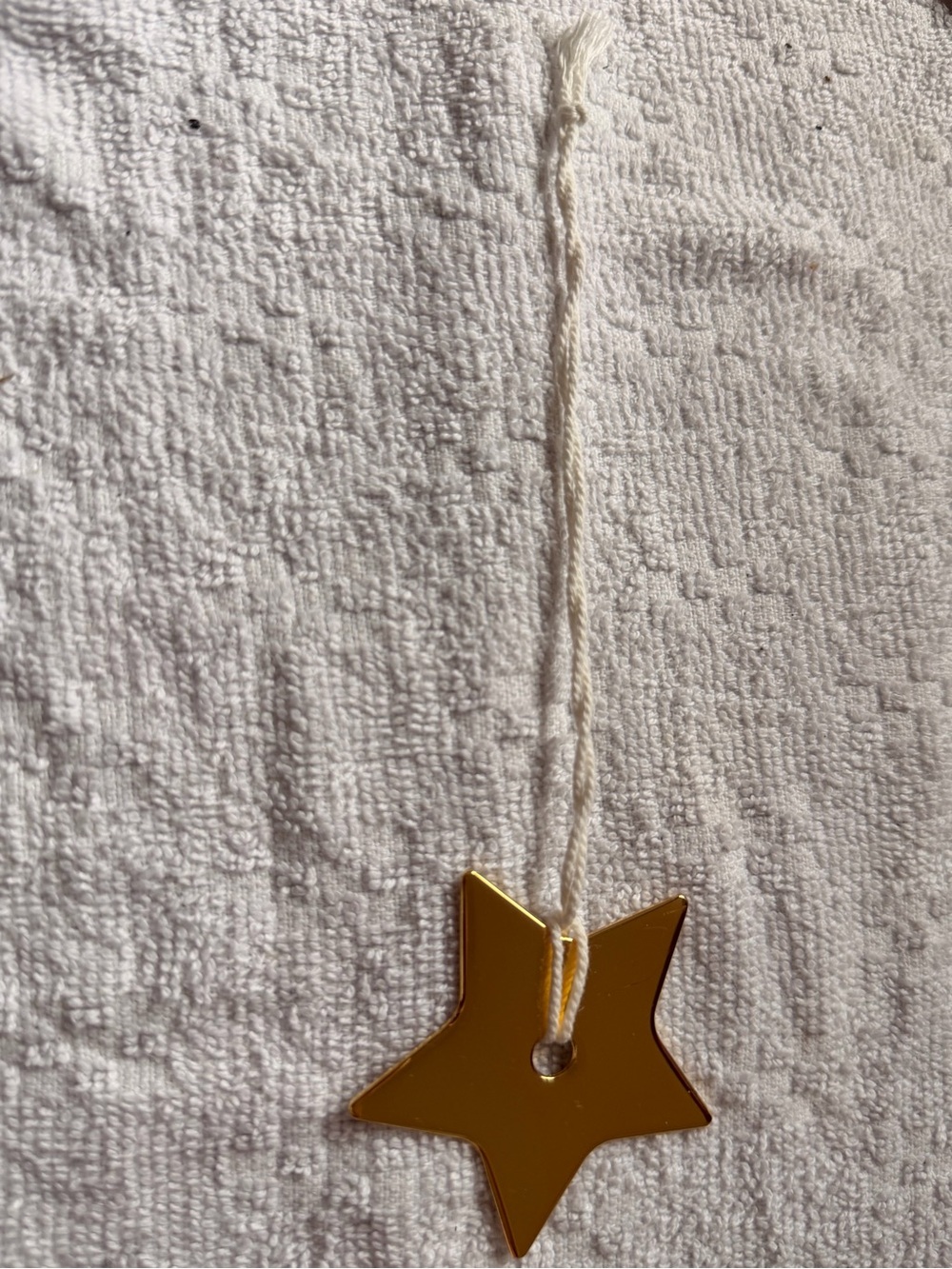 Dior Gold Star Hanging Ornament with Cream Cord